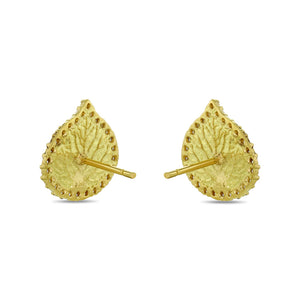 Gold and Diamond Aspen Leaf Earrings (large)