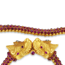 Set of 22k Gold and Ruby Dragon Bracelets