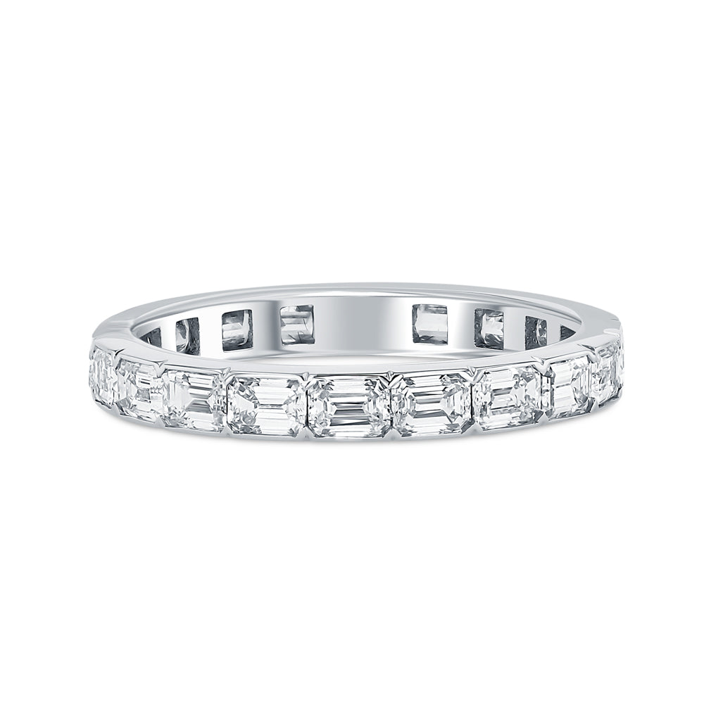 East West Emerald Cut Eternity Band