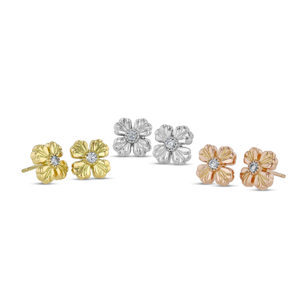 Best & Co. 10 mm Clover Studs (YG / RG / Plat)