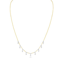 18 Stone RD/PE Diamond Centered Fringe Necklace