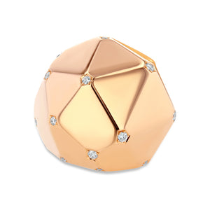 Geometric 18k Rose Gold and Diamond Ring