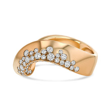 Rose Gold V Shaped Ring with Diamonds