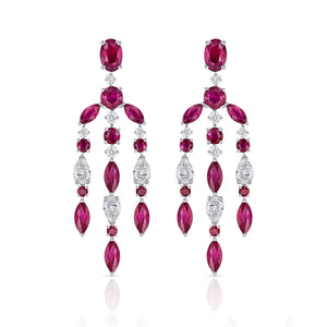 Ruby and Diamond Chandelier Earrings - Best & Co.