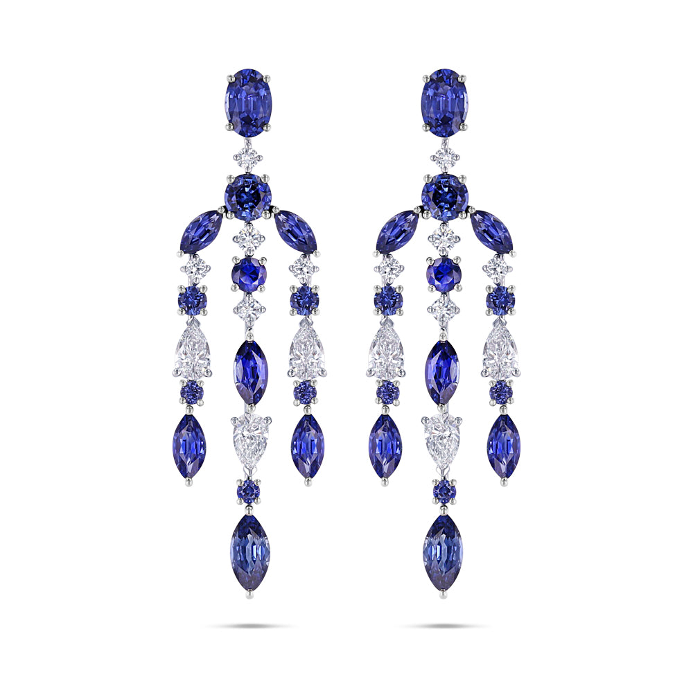 Sapphire and Diamond Chandelier Earrings - Best & Co.