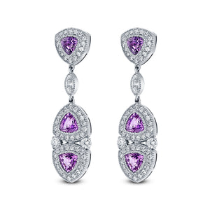 Pink Sapphire & Diamond Earrings